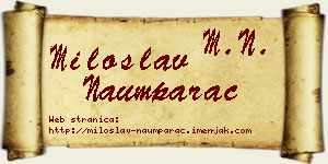 Miloslav Naumparac vizit kartica